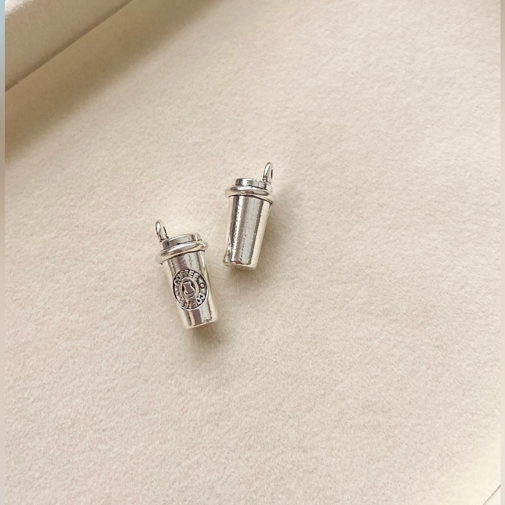 Silver Coffee Cup Charm